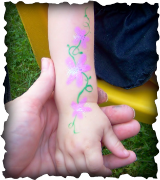 Dainty Flowers on her arm